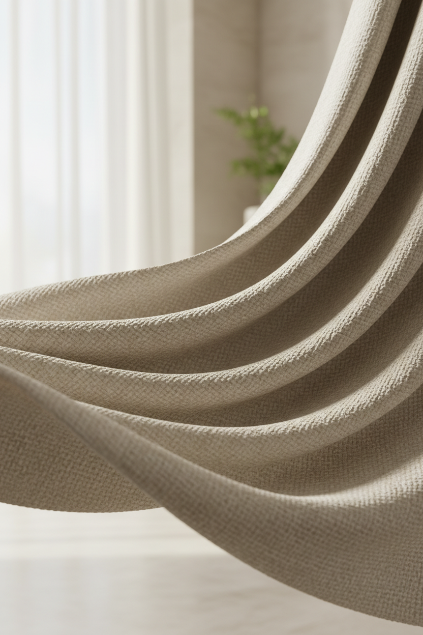 Luxury curtain fabric close-up