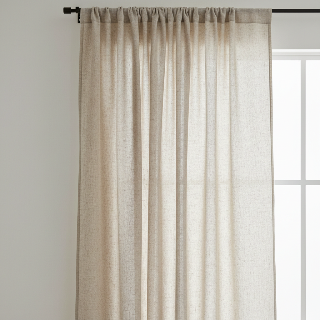 Natural linen custom curtains