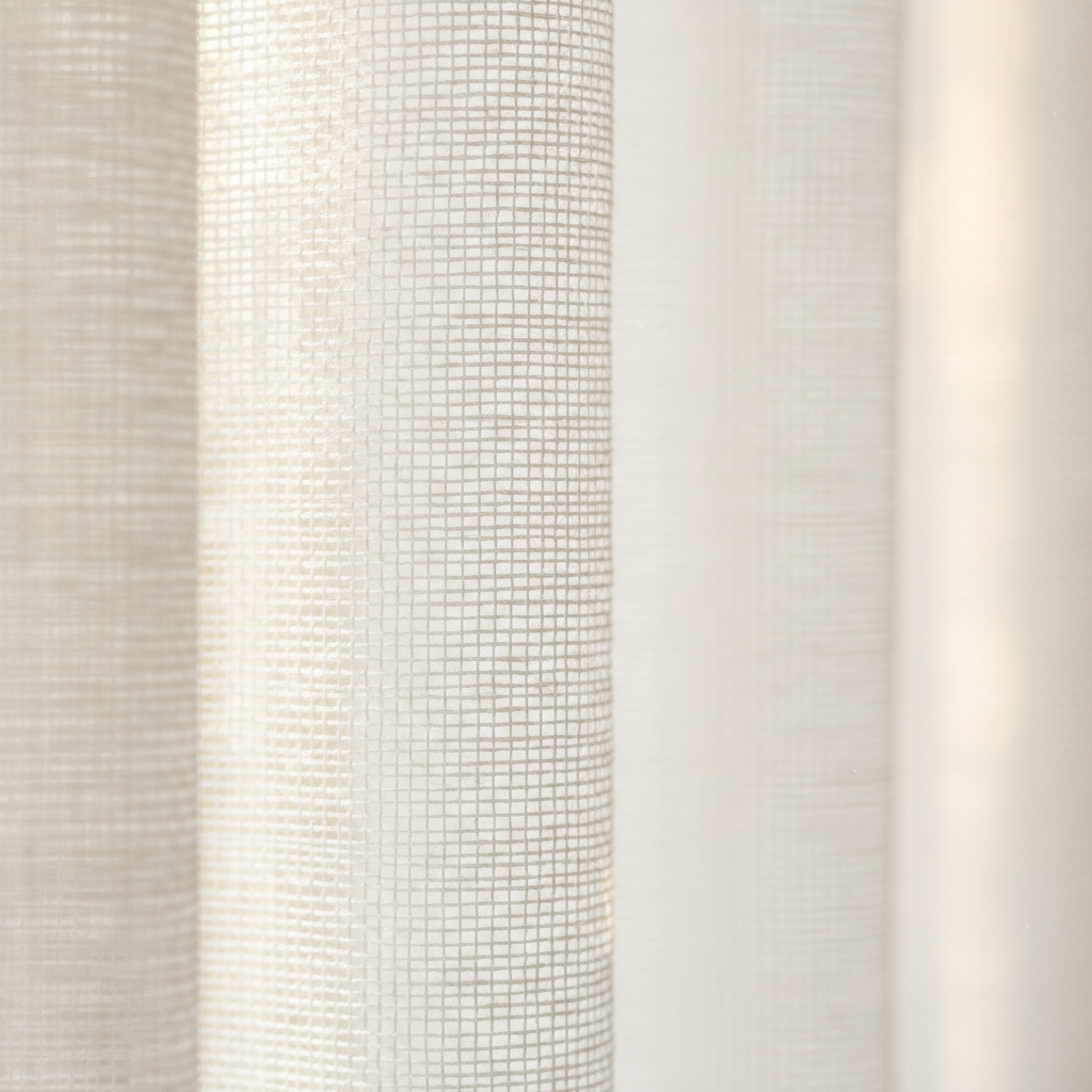 Sheer curtain fabric detail